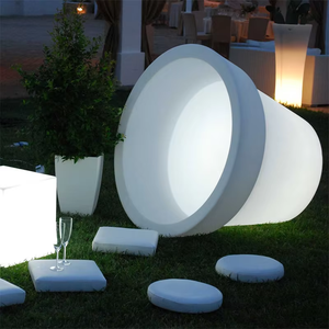 Grands pots modernes en plastique PE pour plantes et fleurs Planteur extérieur à changement <span class=keywords><strong>de</strong></span> couleur illuminé par LED État d'utilisation du sol - Product Image 5