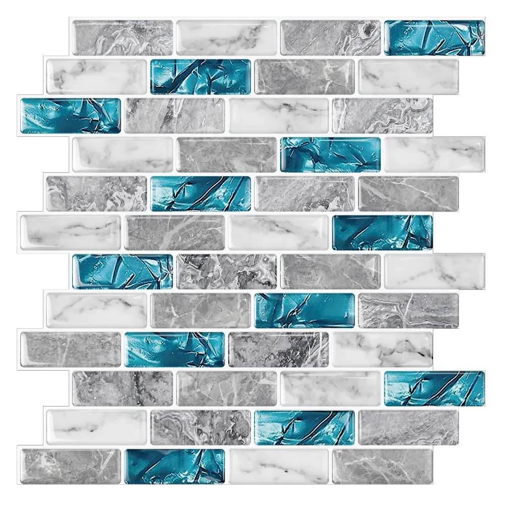 Piastrelle per adesivi murali istantanei 3d di alta qualità Peel Stick per piastrelle per pavimenti in mosaico Backsplash per la casa