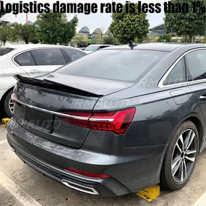 Pour Audi A6 2019 2020, becquet arrière en plastique ABS couleur fibre de carbone, finition apprêtée, pour coffre de voiture, décoration d'aile arrière - Product Image 2