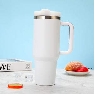 Vaso Térmico de 40oz con Asa y Popote, Taza Antiderrames de Acero Inoxidable Aislada para Viajes, Bebidas Frías por 24 Horas, Taza para Coche para Bebidas Calientes - Product Image 6