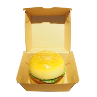 Boîte de Hamburger personnalisée en papier Kraft, grande taille, collation brune, poulet frit