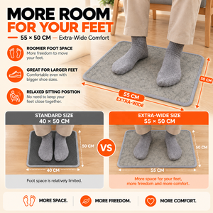 Tapis chauffant électrique extra large 55x50cm en PVC, économiseur <span class=keywords><strong>d</strong></span>'énergie, chauffe-pieds avec minuterie pour la maison, le bureau, sous le bureau - Product Image 4