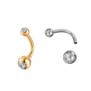 Fuxuan ASTM F136 titanio curvo J Bar Piercing ombelico ombelico penetrante ombelico per il corpo gioielli - Product Image 2