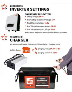 태양열 RV 또는 풍력 터빈 시스템용 딥 사이클 리튬 이온 배터리 12v 400ah 충전식 리 이온 배터리 - Product Image 6