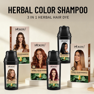 Shampoo colorant capillaire Mokeru pour couvrir les cheveux gris et blancs, coloration rapide sans ammoniaque, coloration permanente à base de plantes, shampooing colorant à l'algue eucheuma - Product Image 2
