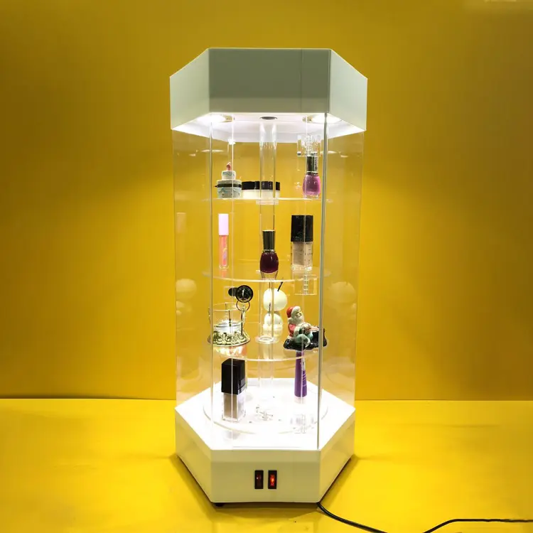 China venta directa de polígono estilo acrílico LED luz, LED de escaparate de la exhibición para reloj de juguete