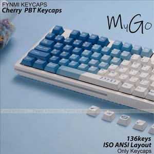 BANG DREAM <span class=keywords><strong>MYGO</strong></span> Teclas PBT de 136 teclas con diseño ISO ANSI Cherry 5 Face Dye-Sublimación Mecánicamente Estilo PC Material Keycaps - Product Image 3
