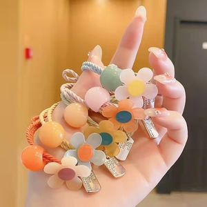 Attaches à cheveux pour femmes de Style doux coréen Accessoires de cheveux à tête de fleur élastique de haute qualité Gelée colorée en vrac Mignon à la mode - Product Image 1