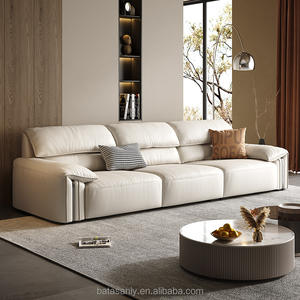 โซฟาหนังสไตล์โมเดิร์นมินิมอล โซฟาหนังสำหรับห้องนั่งเล่น โซฟาหนังหรูหรา 3 ที่นั่ง - Product Image 4