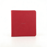 Carpeta y Porta Tarjetas de Crédito Personalizable, Portátil, de Cuero PU, con Bloqueo RFID, Diseño de Carga Superior y Cierre de Cremallera