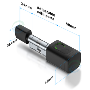 Euro tiêu chuẩn Wifi tuya thông minh xi lanh khóa có thể điều chỉnh 60-120 mét <span class=keywords><strong>pinpad</strong></span> vân tay đọc thép cửa kính thông minh ổ khóa ttlock - Product Image 2