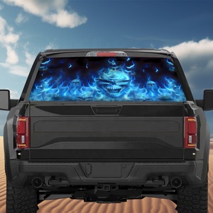 Crâne pistolet camion fenêtre arrière 3D voiture autocollant étanche résistant aux UV extérieur vinyle décalcomanies clair ruban de transfert pour véhicule voiture - Product Image 6