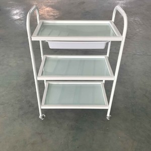 Carrito de Herramientas de Peluquería, Estante de Almacenamiento Multicapa, Rectangular Blanco, Fácil de Limpiar, Uso Comercial - Product Image 1