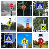 Panneau de signalisation pour passage piétonnier à LED, panneau de sécurité réfléchissant pour la sécurité des piétons, pour utilisation en extérieur