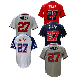 Nouveau Maillot de Baseball Américain 2026 Brodé Pas Cher <span class=keywords><strong>13</strong></span> Ronald Acuna Jr. 1 Ozzie Albies 28 Matt Olson 27 Riley 23 Harris II - Product Image 4