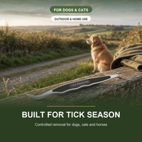 Nouvel outil électrique anti-tiques en acier inoxydable à double extrémité pour chiens, chats, chevaux – Élimination des puces, poignée antidérapante, pour animaux de compagnie en extérieur