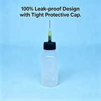 Botol Aplikator Presisi LDPE 30ml dengan Ujung Jarum Stainless Steel & Skala untuk Pengeluaran Serum Perawatan Kulit, Losion, dan Pelumas