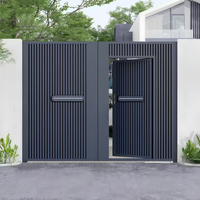 Portail battant électrique automatique en aluminium pour entrée de propriété, sécurisé, écologique, durable, anti-UV, revêtement poudré, clôture de jardin 3D