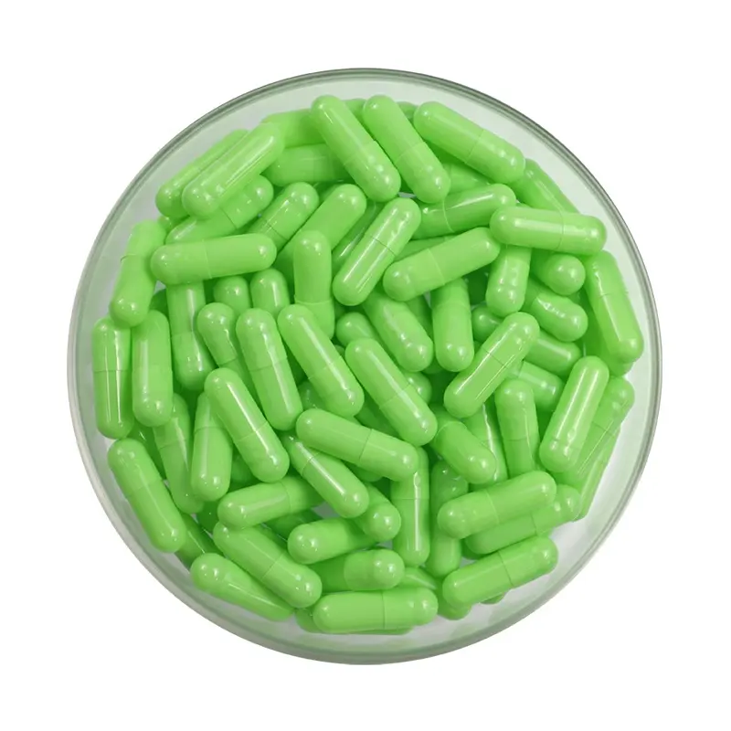 Boş vegan kapsül boyutu 00 yeşil sebze sert kapsüller