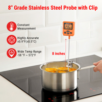 ThermoPro TP511 Thermomètre numérique étanche pour la cuisson des bonbons avec alarme