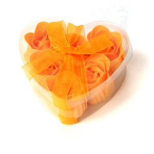 6 Pieces <b>Heart</b> <b>Shaped</b> Soap Flower PVC <b>Box</b> Valentine Gift Floral Bath Set Matching Decorations - Product Image 5