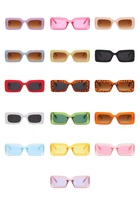 Lunettes de soleil populaires à prix abordable, avec logo personnalisé, pour femme, petit rectangle, dégradé, protection UV400, couleurs multicolores, style Hip Hop Punk