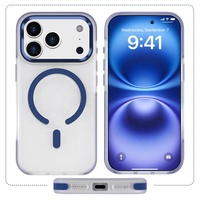Étui magnétique en TPU+PC à texture mate pour 17 Pro Max avec protection anti-empreintes digitales, antichoc 360° et protection de l'objectif