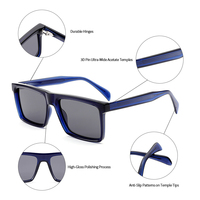 RTA-3704S 2025 nouvelles lunettes de soleil carrées en forme de rectangle noir UV400 verres polarisés Tac conduite pour hommes