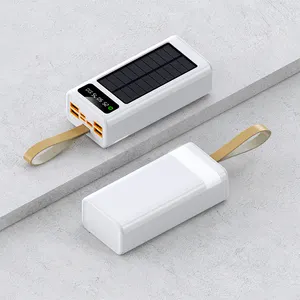 Solar power bank with electricity LED lighting 30000mAh large capacity power bank Support 22.5W super fast charge