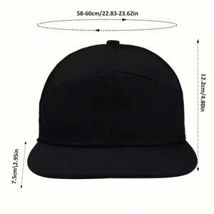Casquette de baseball unisexe personnalisée à 7 panneaux, perforée au laser, style streetwear, avec corde et visière plate - Product Image 3