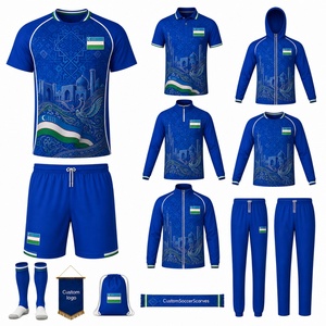 Maillot de football 2026 des équipes nationales <span class=keywords><strong>du</strong></span> Kazakhstan, Ouzbékistan, Tadjikistan – Version domicile et extérieur pour joueurs et supporters – Hommes et Femmes - Product Image 3