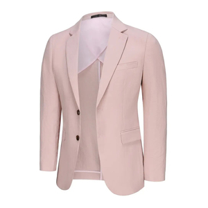 Chaqueta Blazer de <span class=keywords><strong>Lino</strong></span> para <span class=keywords><strong>Hombre</strong></span>, Casual, para Toda Temporada, Cierre de un Botón, Corte Regular, Manga Larga, Diseño de Cuello en V, Color Sólido, Trajes de Negocios - Product Image 6