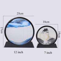 Lampe d'Ambiance LED 3D Howlighting avec Tableau de Sable Mouvant, Horloge de Sable Dynamique et Lampe de Table Peinture Quicksand