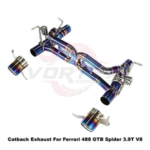 ระบบท่อไอเสียแบบ Catback วาล์วควบคุม Vortex Blue Burnt Titanium สำหรับ Ferrari 488 GTB Spider Pista 3.9T V8 ชุดระบบปรับแต่งแบบติดตั้งได้โดยตรง - Product Image 2