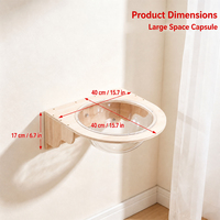Lit pour chat en acrylique transparent à fixation murale, cadre en bois, nid transparent pour chat, perchoir mural pour chat, accessoire pour arbre à chat