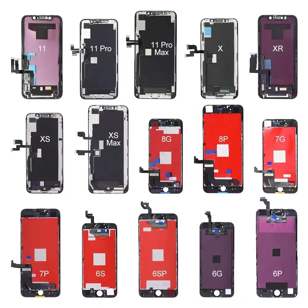Mobiele Telefoon Lcd Voor Iphones 5 6 6S 6Plus 6Splus 7 8Plus X Xs Max Mobiele lcd-scherm Touch Digitizer Vergadering