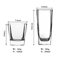 Verre à eau et à whisky en cristal transparent, sans plomb, compatible lave-vaisselle, design moderne, fond épais, base lourde, vente en gros