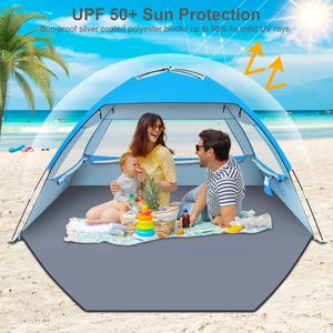 Carpa de Playa Extensible de Instalación Instantánea con 3 Ventilaciones, Protección Solar, Impermeable, Protección UV, Carpa de Camping para Exteriores - Product Image 3