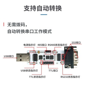 UT24-CHA / UT24-CPA / UT24-FTA CH340 6-in-1 <b>Serial</b> Module, <b>USB</b> <b>to</b> TTL/RS232/RS485 Bi-Directional Conversion, <b>USB</b> <b>to</b> UART L378 - Product Image 3