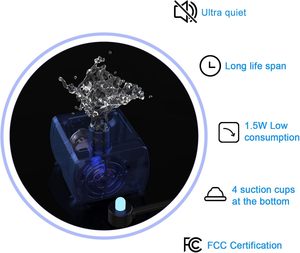 เครื่องให้น้ำแมวอัตโนมัติขนาด 2.4 ลิตร ทำจากสแตนเลส พร้อมไฟ LED - Product Image 4