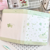 Album photo en cuir A5 trèfle à quatre feuilles, style coréen, pour collection de cartes, petit album de rangement pour cartes Kpop, cadeau