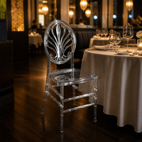 Chaises de mariage empilables Chiavari, chaises de banquet en acrylique transparentes, chaises transparentes comme du cristal pour la décoration de mariages