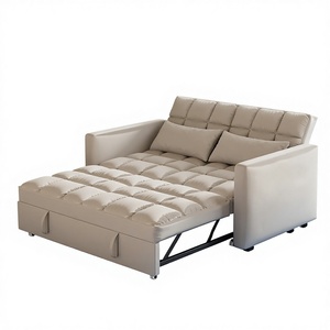 Sofa <strong>Bed</strong> <strong>Folding</strong> Multi-function Pull-out Telescopic Cat Scratch Skin Upholstery High-density Sponge Filling Small Apartment - Product Image 1