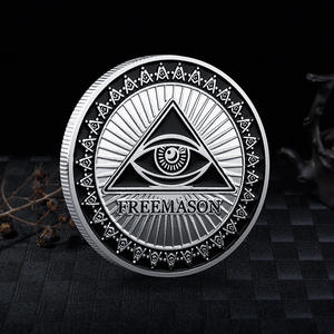 Freemasonny God'S Eye pièce commémorative Double face peinture cuisson pièce <span class=keywords><strong>de</strong></span> médaille commémorative maçon gratuite - Product Image 4