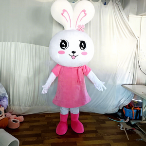 Funtoys alta calidad personalizar conejo blanco <span class=keywords><strong>pareja</strong></span> piel Pascua mascota <span class=keywords><strong>disfraz</strong></span> conejito Mascotte Cosplay carnaval Halloween para adultos - Product Image 1