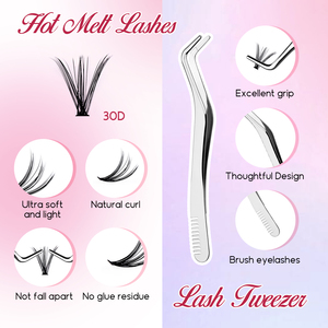 Nouveau design, kit de cils en grappe PBT faits à la main, vente en gros, DIY, 30D 4D 5D 50D 60D <span class=keywords><strong>9</strong></span>-16MM/18MM pour volume, cils préfabriqués - Product Image 4
