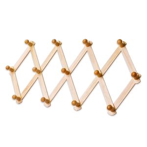 Crochet de rangement <span class=keywords><strong>en</strong></span> <span class=keywords><strong>accordéon</strong></span> naturel Cintre mural <span class=keywords><strong>Porte</strong></span>-<span class=keywords><strong>manteau</strong></span> extensible <span class=keywords><strong>en</strong></span> <span class=keywords><strong>bois</strong></span> - Product Image 1