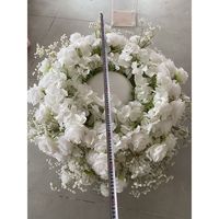 WG240003 Boule de fleurs blanches artisanales de qualité supérieure pour centre de table de mariage, idéale pour les banquets de luxe et la décoration de cérémonies en extérieur