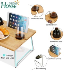 Bàn Rượu Dã Ngoại Xách Tay Và Có Thể Gập Lại Bàn Rượu Vang Và Đồ Ăn Nhẹ Bàn Rượu Tre Khay Phô Mai Công Viên Bãi Biển Ngoài Trời - Product Image 4