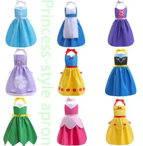 Ecofalson-vestido de princesa para niña, delantal de estilo de princesa, disfraz de Bella, Arlo, Sofía, Blancanieves, ropa para niños con cuello colgante